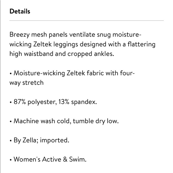 NWT Zella Cropped Leggings - Picture 12 of 12